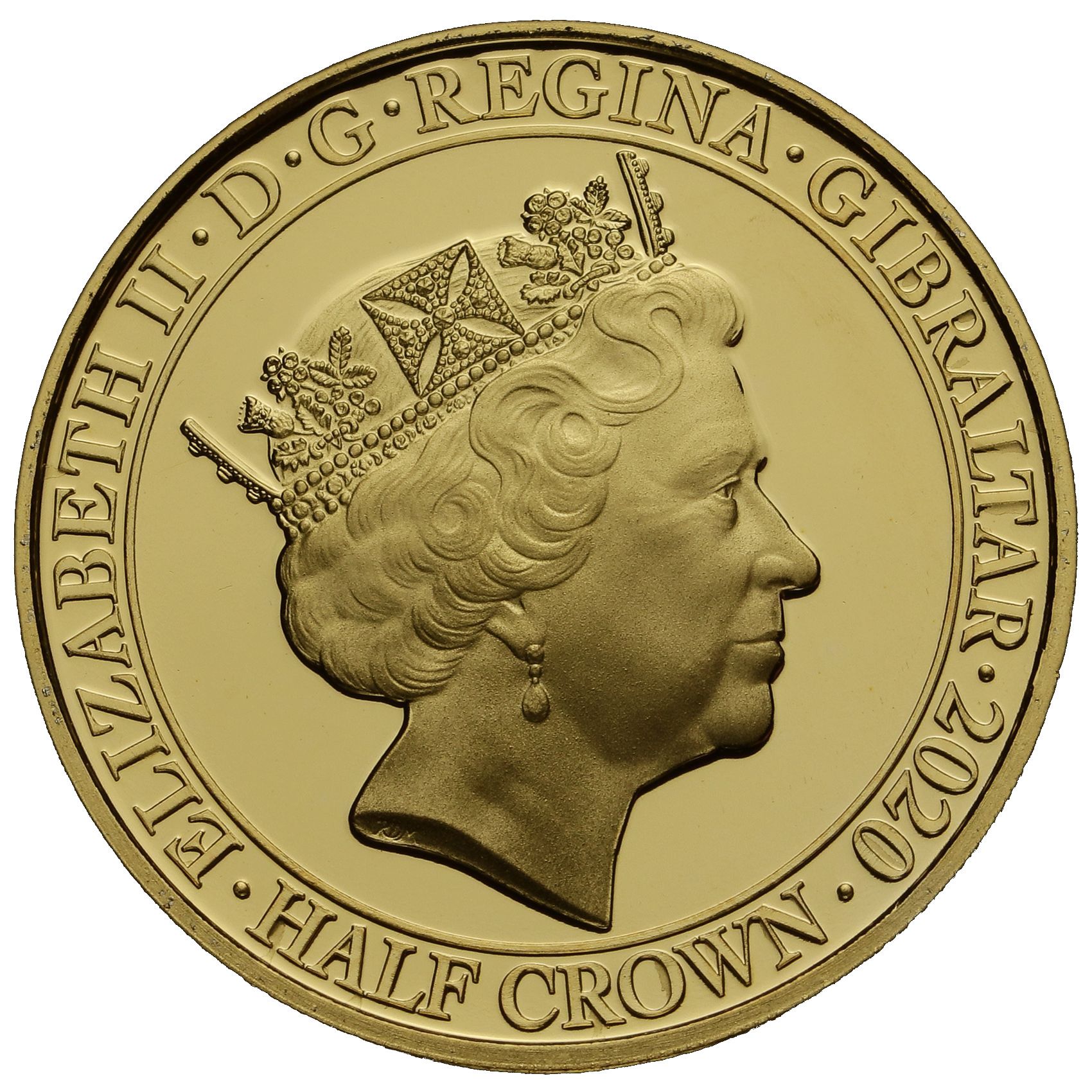 Gibraltar ½ Crown - Elizabeth II The little ships of Dunkirk; Gold plated obverse