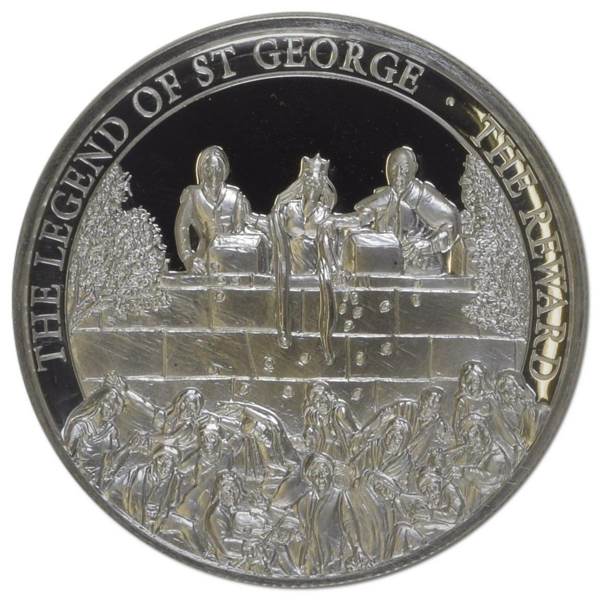 Gibraltar 5 Pounds - Elizabeth II The Legend of Saint George - The Reward; Silver Piedfort