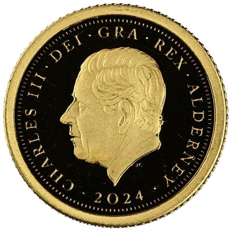 Alderney 5 Pounds - Charles III Winston Churchill; Gold Proof obverse