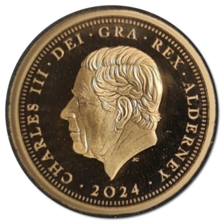 Alderney ½ Sovereign - Charles III Winston Churchill obverse