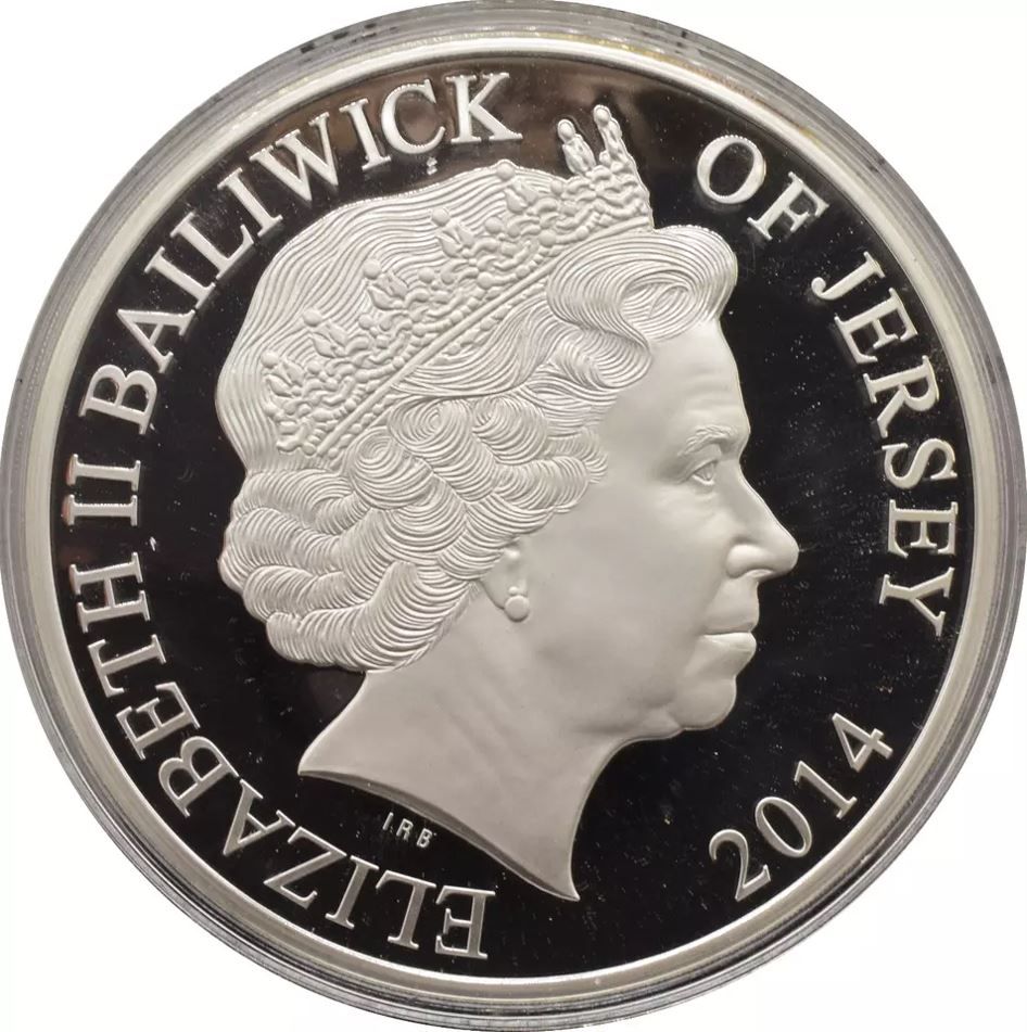Jersey 50 Pounds - Elizabeth II D-Day; Silver Proof obverse