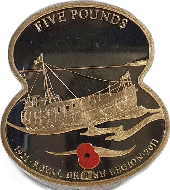 Jersey 5 Pounds - Elizabeth II 90 Years of The Royal British Legion - Selflessness reverse