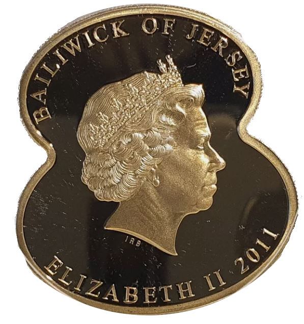Jersey 5 Pounds - Elizabeth II 90 Years of The Royal British Legion - Reflection obverse
