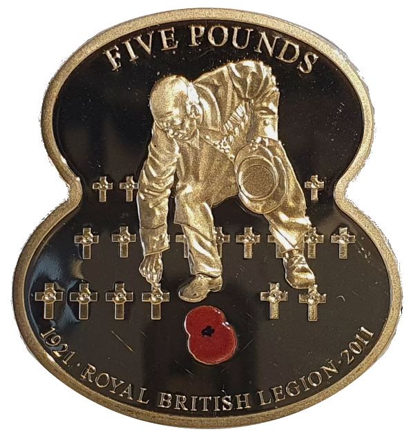Jersey 5 Pounds - Elizabeth II 90 Years of The Royal British Legion - Reflection reverse