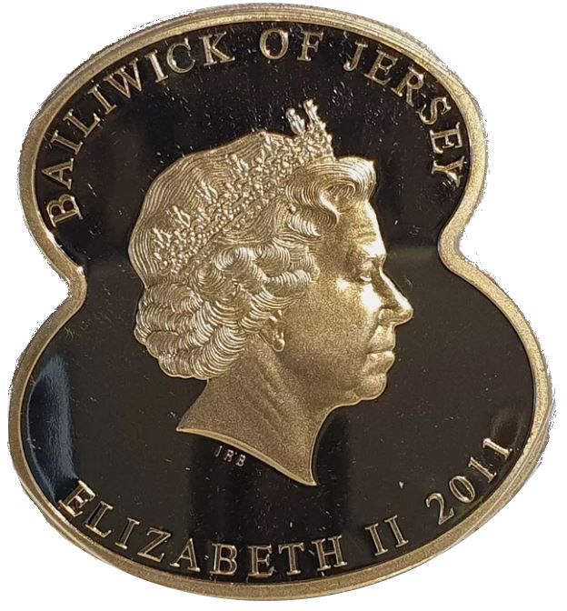 Jersey 5 Pounds - Elizabeth II 90 Years of The Royal British Legion - Cenotaph obverse