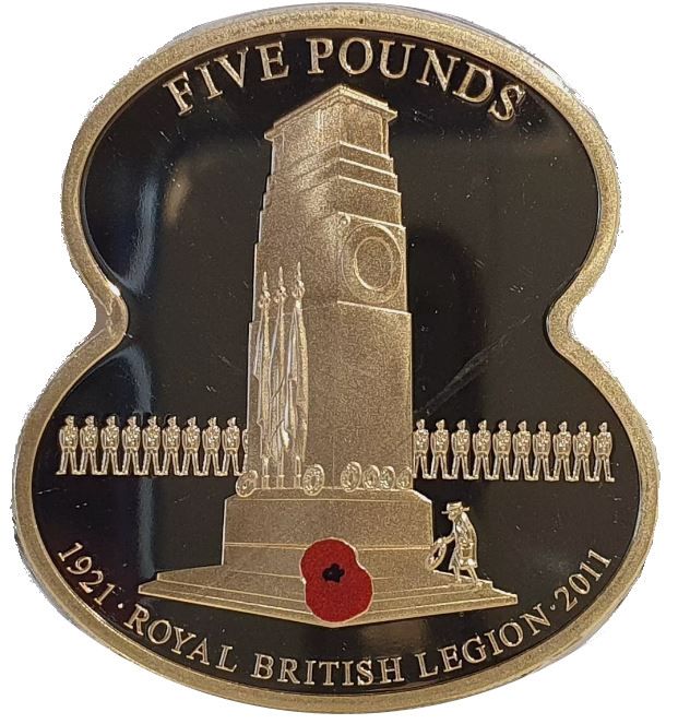 Jersey 5 Pounds - Elizabeth II 90 Years of The Royal British Legion - Cenotaph