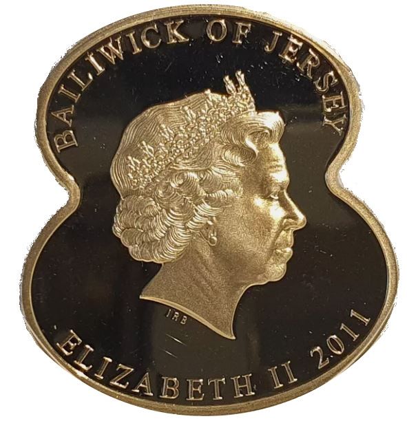 Jersey 5 Pounds - Elizabeth II 90 Years of The Royal British Legion - Trumpeter obverse