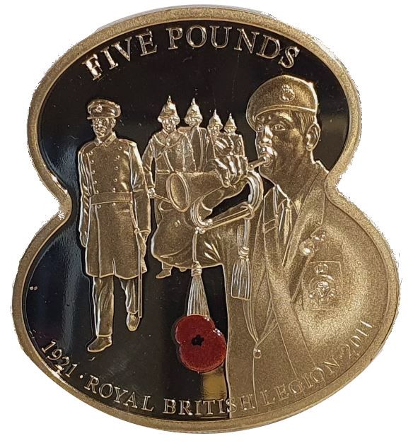 Jersey 5 Pounds - Elizabeth II 90 Years of The Royal British Legion - Trumpeter reverse