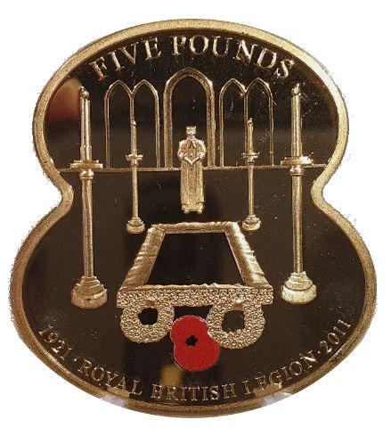 Guernsey 5 Pounds - Elizabeth II 90 Years of The Royal British Legion - Tomb of the Unknown Warrior