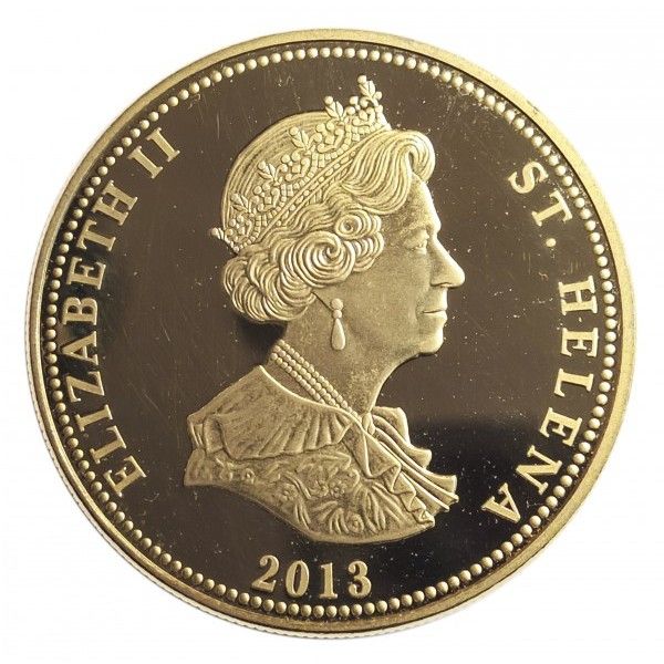 Saint Helena 25 Pence - Elizabeth II Napoleon Exiled to Elba - gold plated obverse