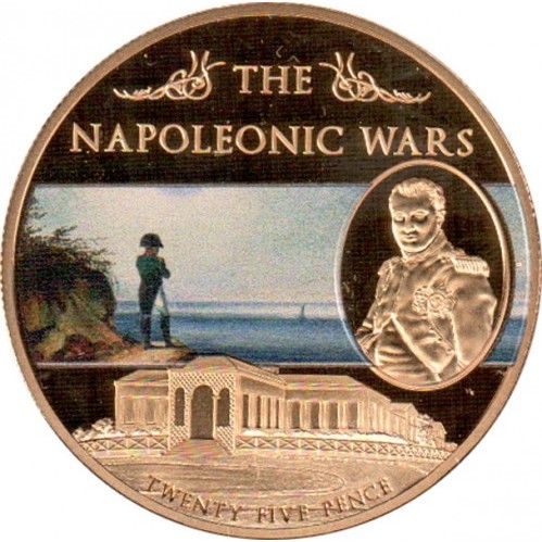 Saint Helena 25 Pence - Elizabeth II Napoleon on Saint Helena - gold plated reverse