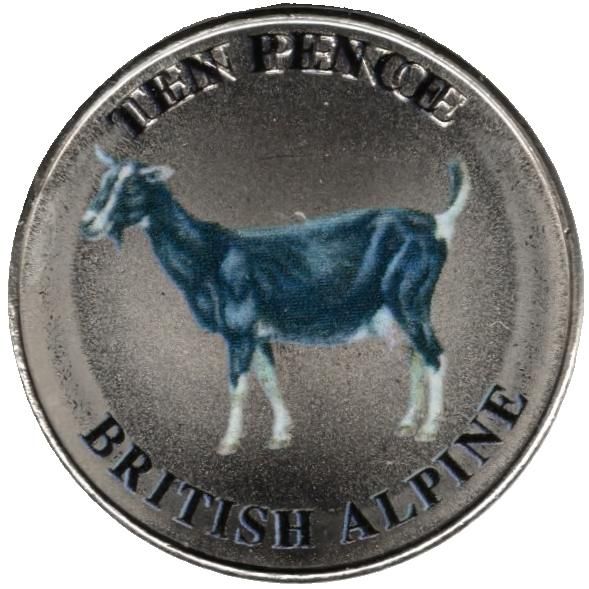 Guernsey 10 Pence - Charles III British Alpine; Coloured reverse