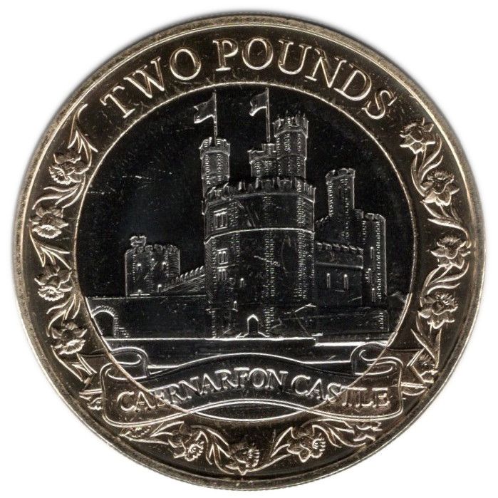 Isle of Man 2 Pounds - Charles III Caernarfon Castle