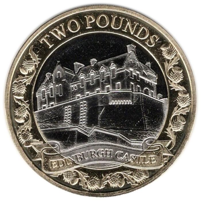 Isle of Man 2 Pounds - Charles III Edinburgh Castle