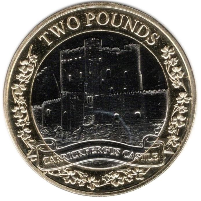 Isle of Man 2 Pounds - Charles III Carrickfergus Castle reverse