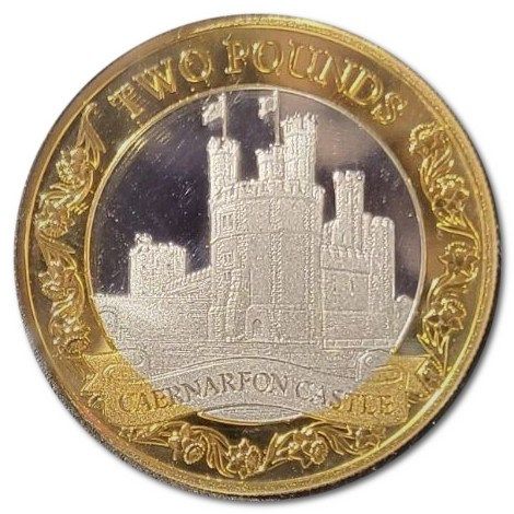 Isle of Man 2 Pounds - Charles III Caernarfon Castle; Silver Proof