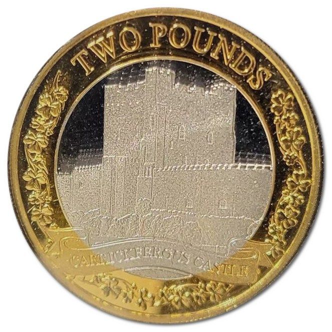 Isle of Man 2 Pounds - Charles III Carrickfergus Castle; Silver Proof