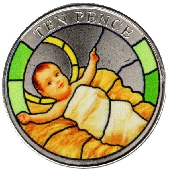 Jersey 10 Pence - Charles III Christmas Nativity - Baby Jesus