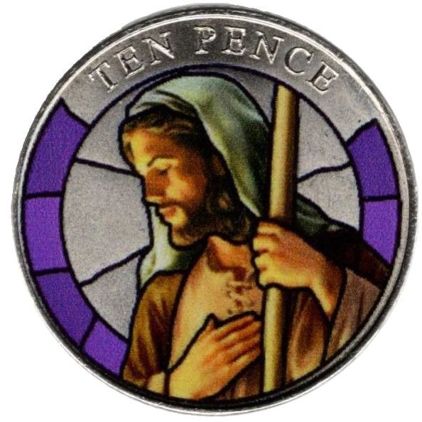 Jersey 10 Pence - Charles III Christmas Nativity - Saint Joseph