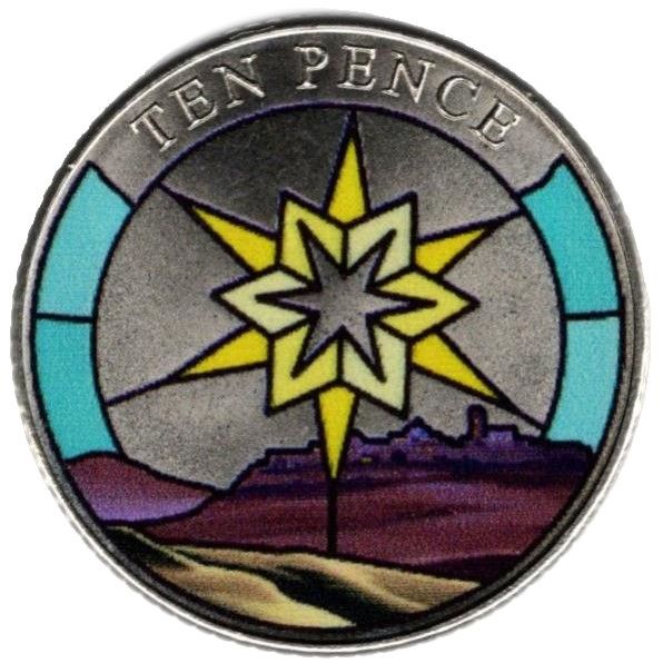 Jersey 10 Pence - Charles III Christmas Nativity - Star of Bethlehem
