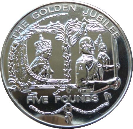 Guernsey 5 Pounds - Elizabeth II Golden Jubilee