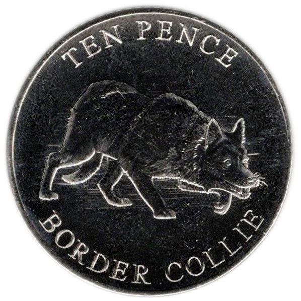 Guernsey 10 Pence - Charles III Border Collie