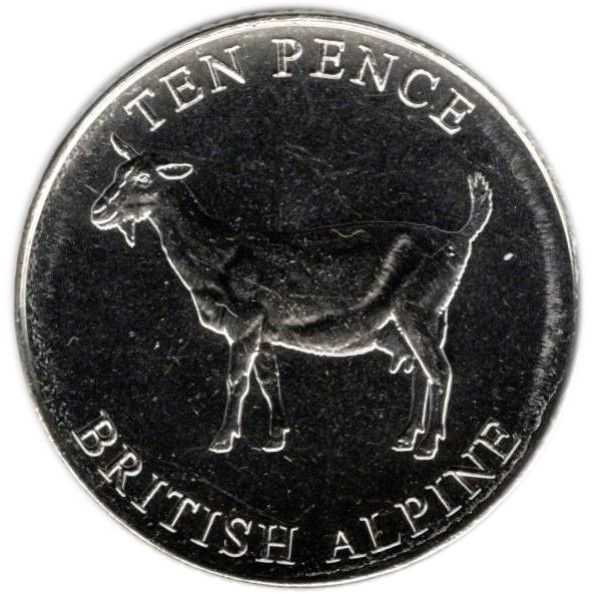 Guernsey 10 Pence - Charles III British Alpine