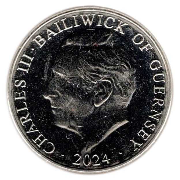 Guernsey 10 Pence - Charles III Herdwick Sheep obverse