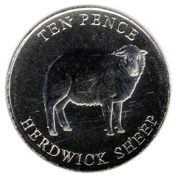 Guernsey 10 Pence - Charles III Herdwick Sheep reverse