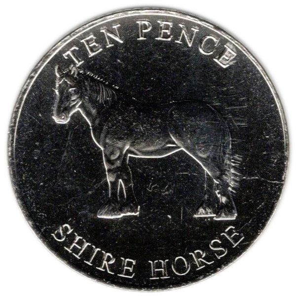 Guernsey 10 Pence - Charles III Shire Horse reverse