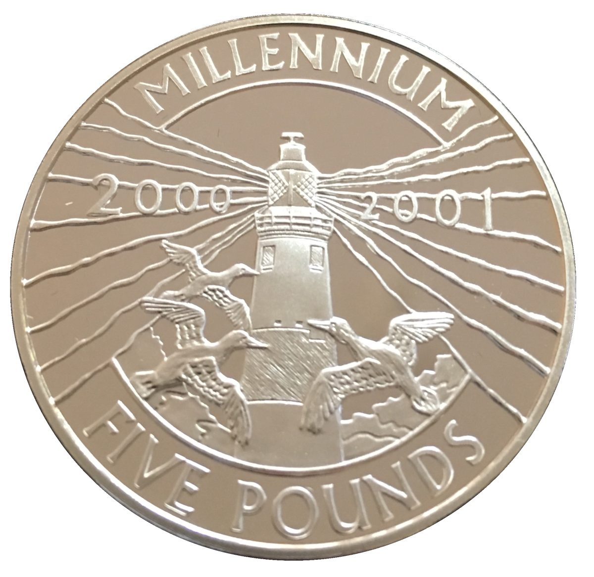 Alderney 5 Pounds - Elizabeth II Millennium reverse