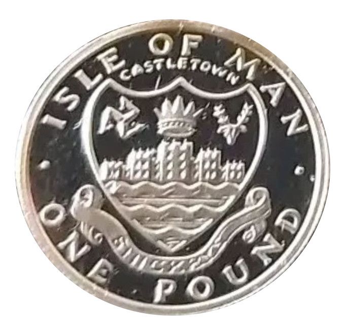 Isle of Man 1 Pound - Elizabeth II Castletown; Silver Piedfort