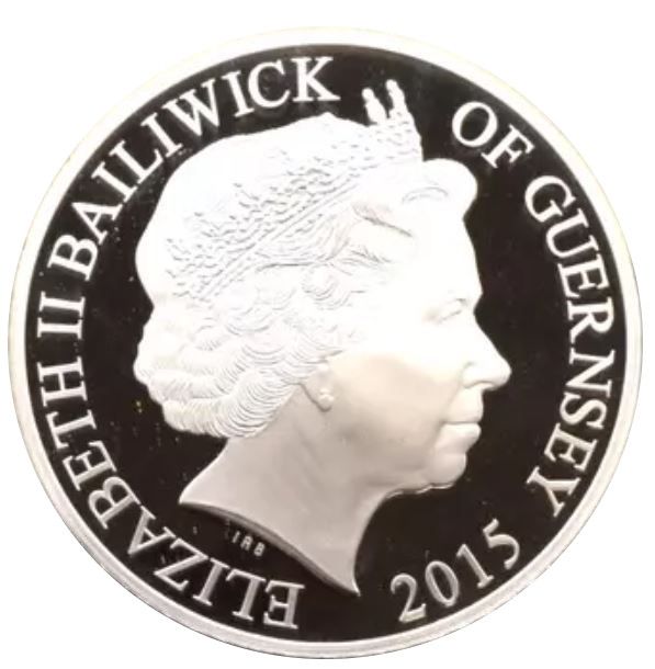Guernsey 50 Pounds - Elizabeth II Magna Carta; Silver Proof obverse