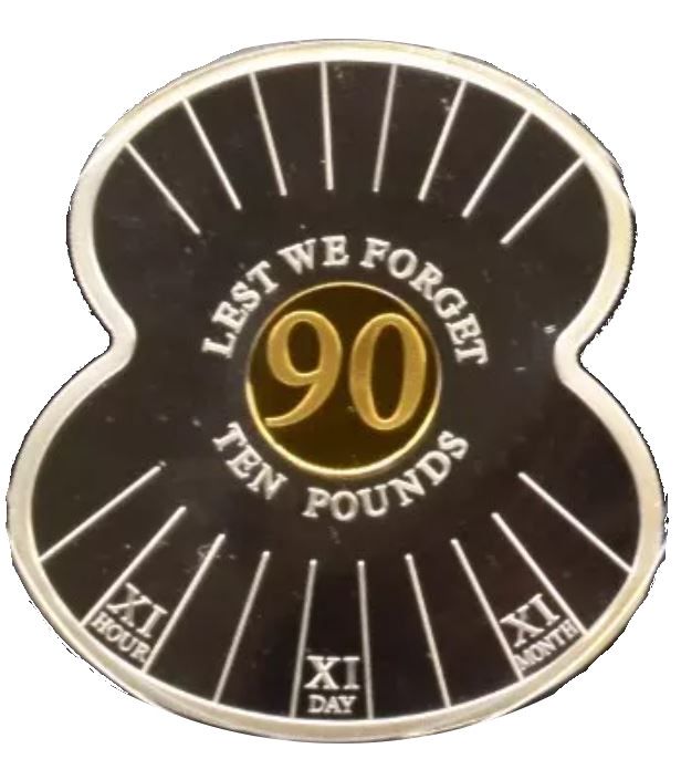 Jersey 10 Pounds - Elizabeth II Poppy - 90th Anniversary; Silver Proof
