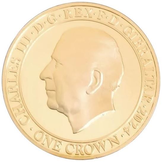 Gibraltar 1 Crown - Charles III Winston Churchill - The Soldier and Journalist; Gold Plated obverse