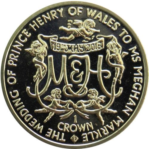Ascension Island 1 Crown - Elizabeth II Royal Wedding - Prince Henry of Wales and Meghan Markle
