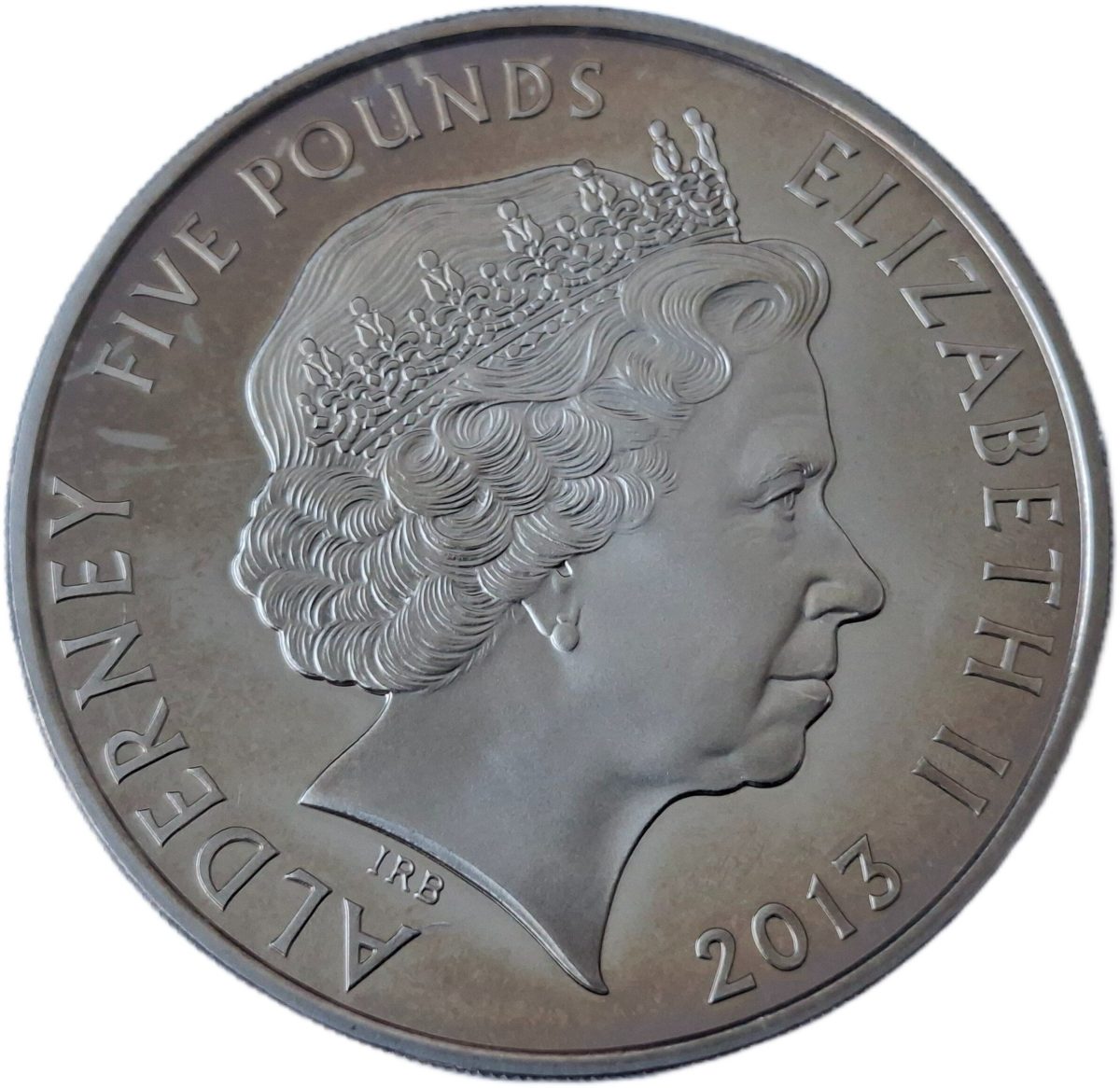 Alderney 5 Pounds - Elizabeth II Diamond Jubilee - The Faihtful Companion obverse