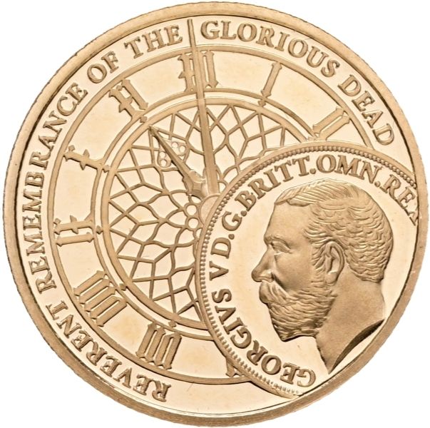Gibraltar 1 Sovereign - Elizabeth II Remembrance 100 obverse
