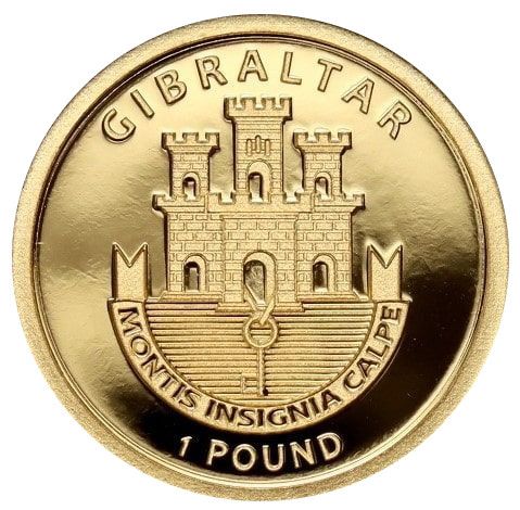 Gibraltar 1 Pound Aztec Gold obverse