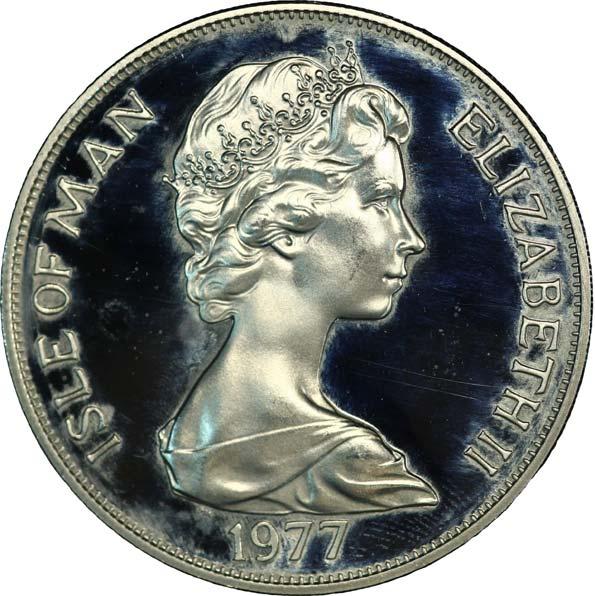 Isle of Man 1 Crown - Elizabeth II Silver Jubilee Appeal; silver issue obverse