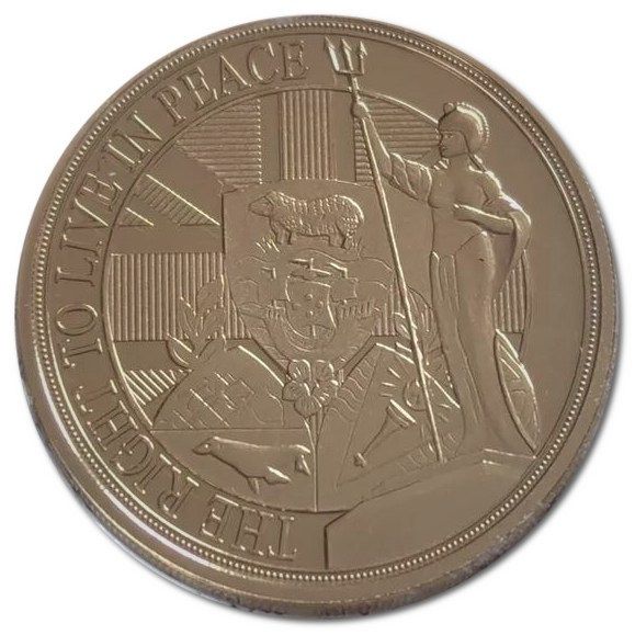 Gibraltar ½ Crown - Elizabeth II The Right to Live in Peace; Gold plated