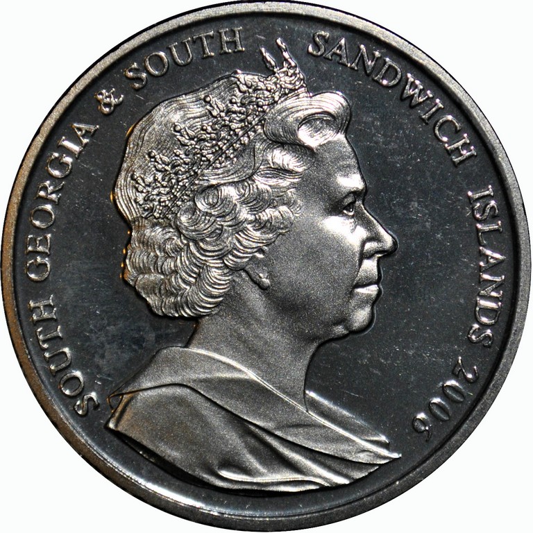 South Georgia and the South Sandwich Islands 2 Pounds - Elizabeth II Humpback Whale obverse