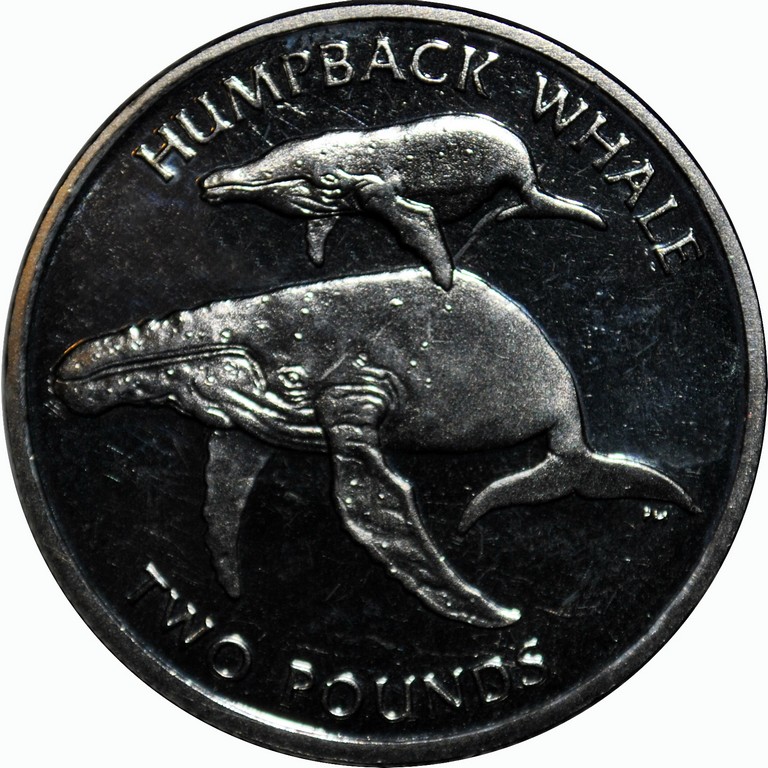 South Georgia and the South Sandwich Islands 2 Pounds - Elizabeth II Humpback Whale