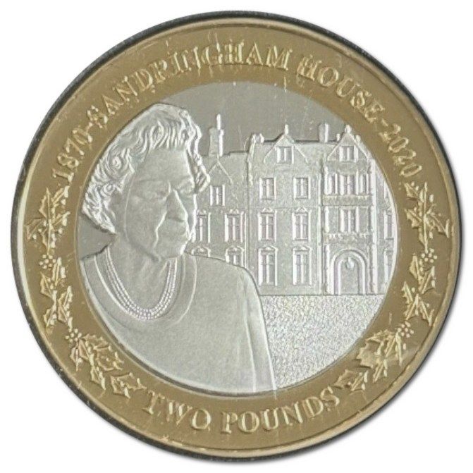 Jersey 2 Pounds Sandringham House 150th Anniversary; Silver Proof reverse