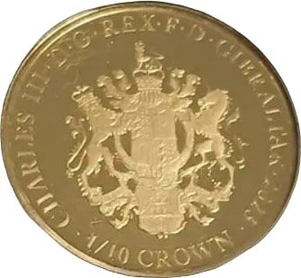 Gibraltar ⅒ Crown - Charles III Elvis Presley obverse