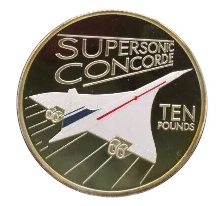 Guernsey 10 Pounds - Elizabeth II Concorde reverse