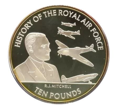 Jersey 10 Pounds - Elizabeth II R.J. Mitchell; Silver