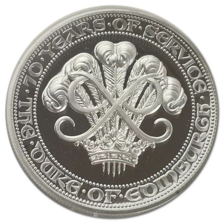 Isle of Man 5 Pounds - Elizabeth II Duke of Edinburgh; Silver Piedfort