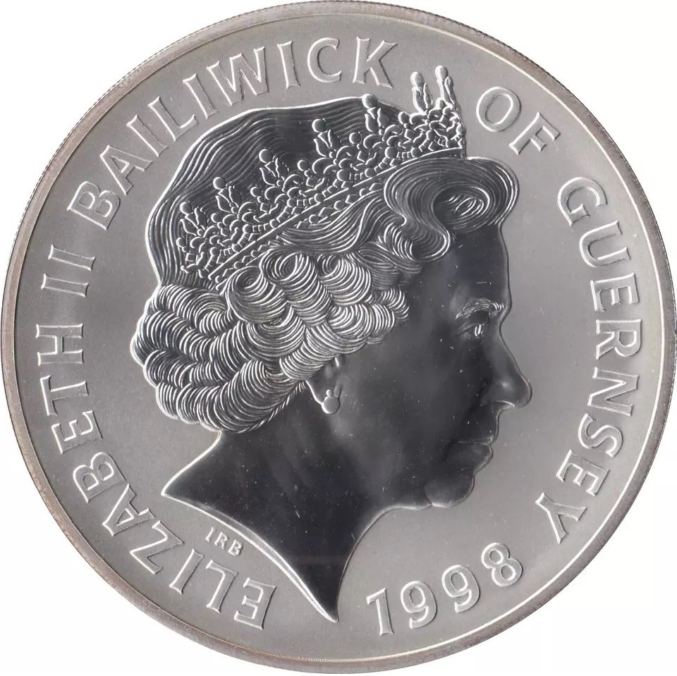 Guernsey 10 Pounds - Elizabeth II The Queen Mother obverse