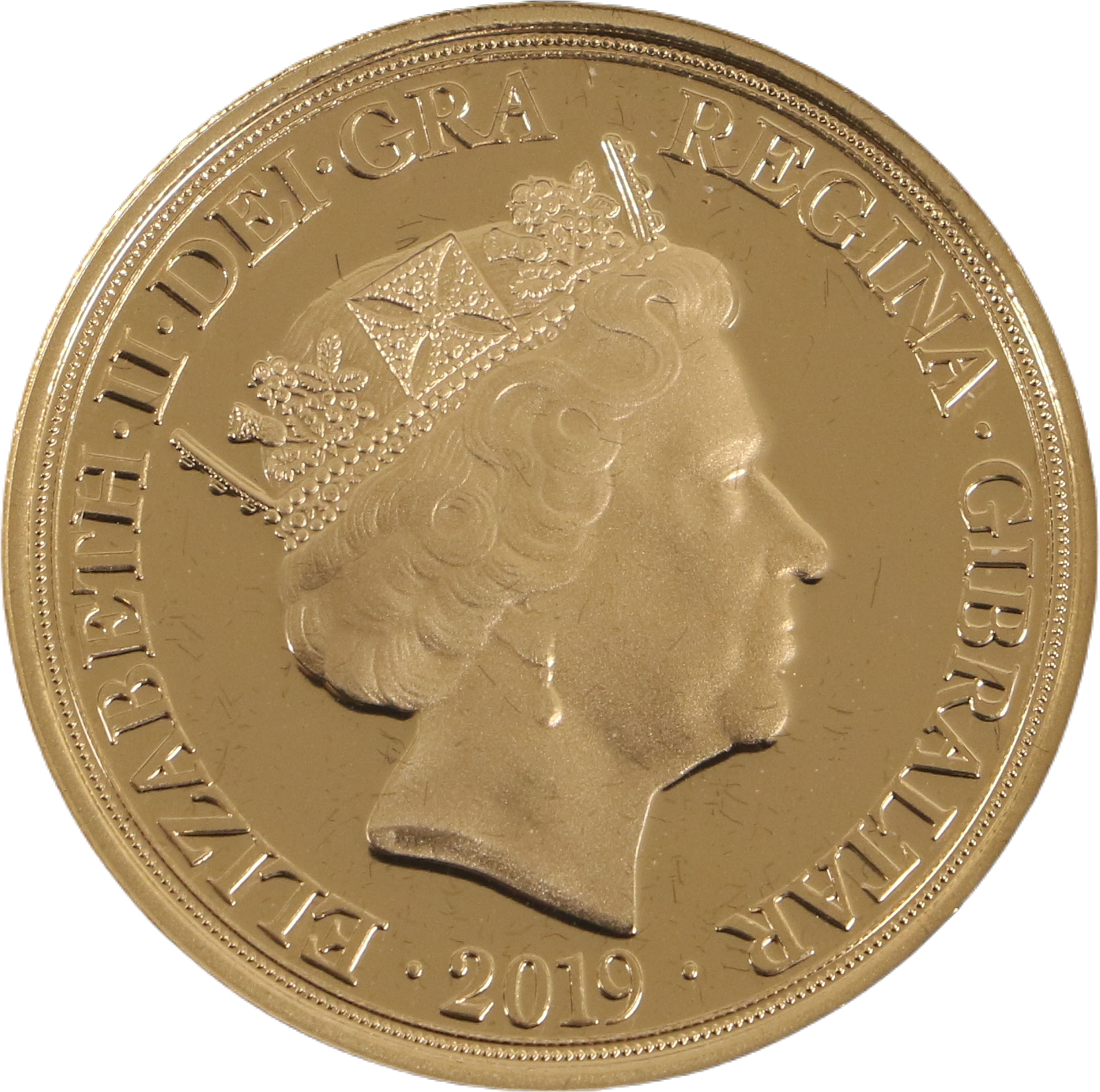 Gibraltar 1 Sovereign - Elizabeth II 75th Ann. of D-Day obverse